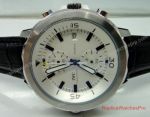 Replica IWC Aquatimer Mens Watch SS White Chronograph Leather Band 44mm